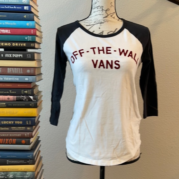 Vans Tops - Vintage Vans Velvet Logo 3/4 Sleeve Tee